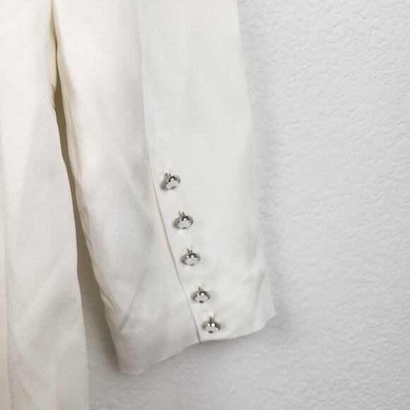 Retrofete Ilaria Blazer Dress White Size Large Bridal Wedding NWT Double Breast - Picture 9 of 15
